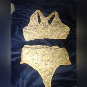 Handmade exotic dancewear outfit lingerie two piece high waisted sheer